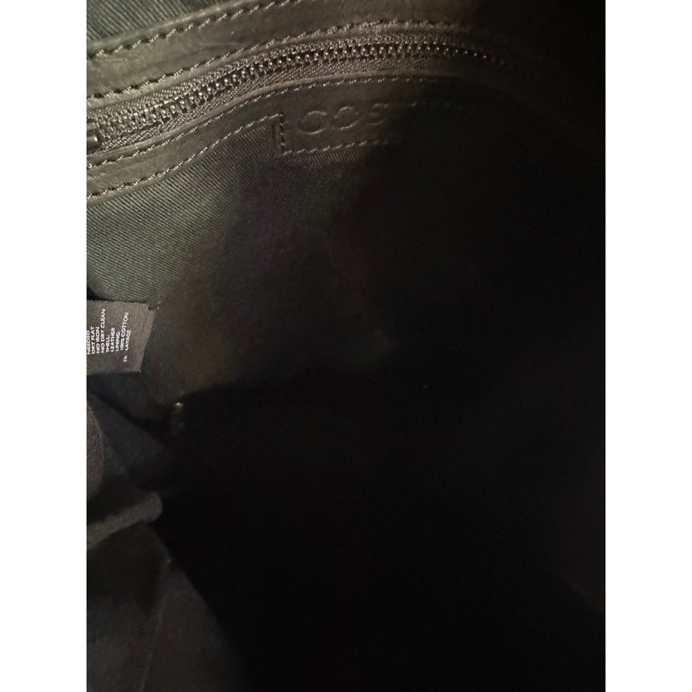 COS black leather unstructured drawstring backpack bag - Picture 8 of 11